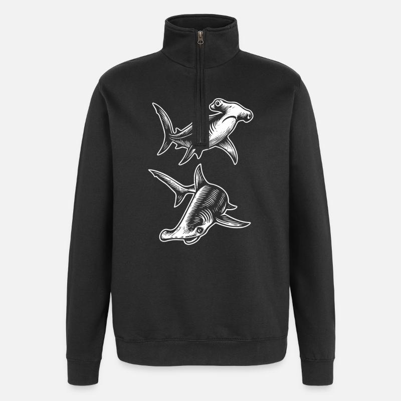 Hammerhai Geschenk - Quarter-Zip-Sweatshirt - Schwarz