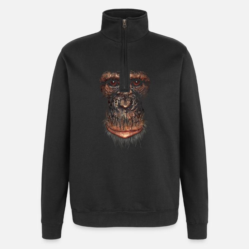 Monkey - Quarter-Zip Sweatshirt - black