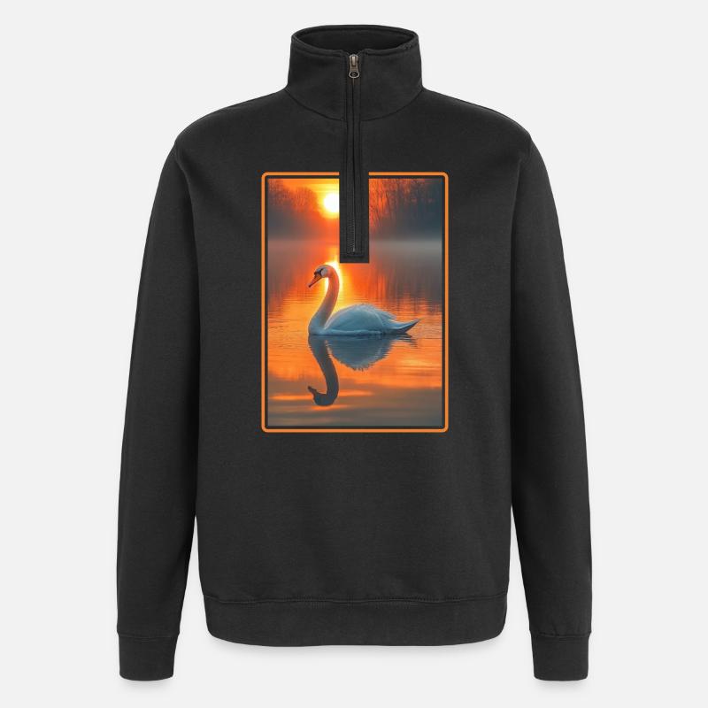 Swans Swan - Quarter-Zip Sweatshirt - black