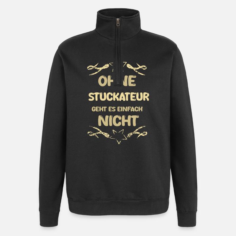 Plâtrier - Sweat à zip 1/4 - noir