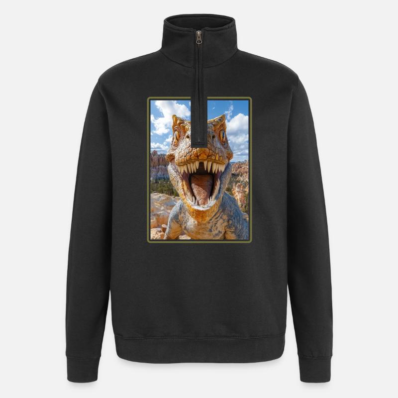 Dino Saurier Dinosaurier - Quarter-Zip-Sweatshirt - Schwarz