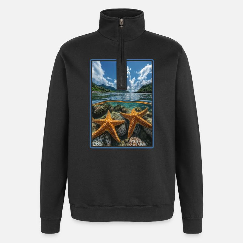 Seesterne Seestern - Quarter-Zip-Sweatshirt - Schwarz
