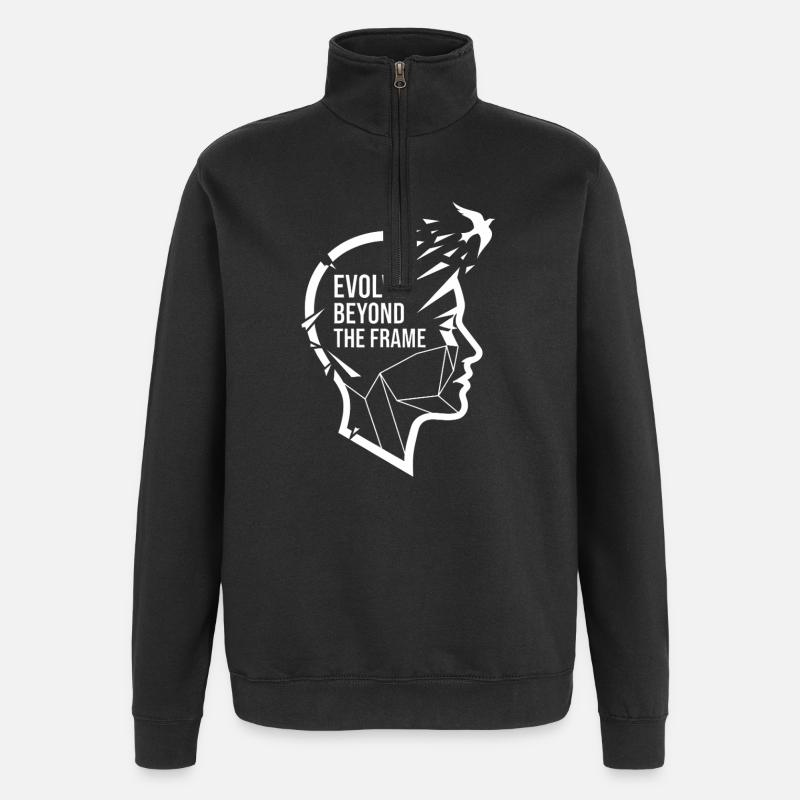 Évoluer au-delà du cadre – Design créatif - Sweat à zip 1/4 - noir