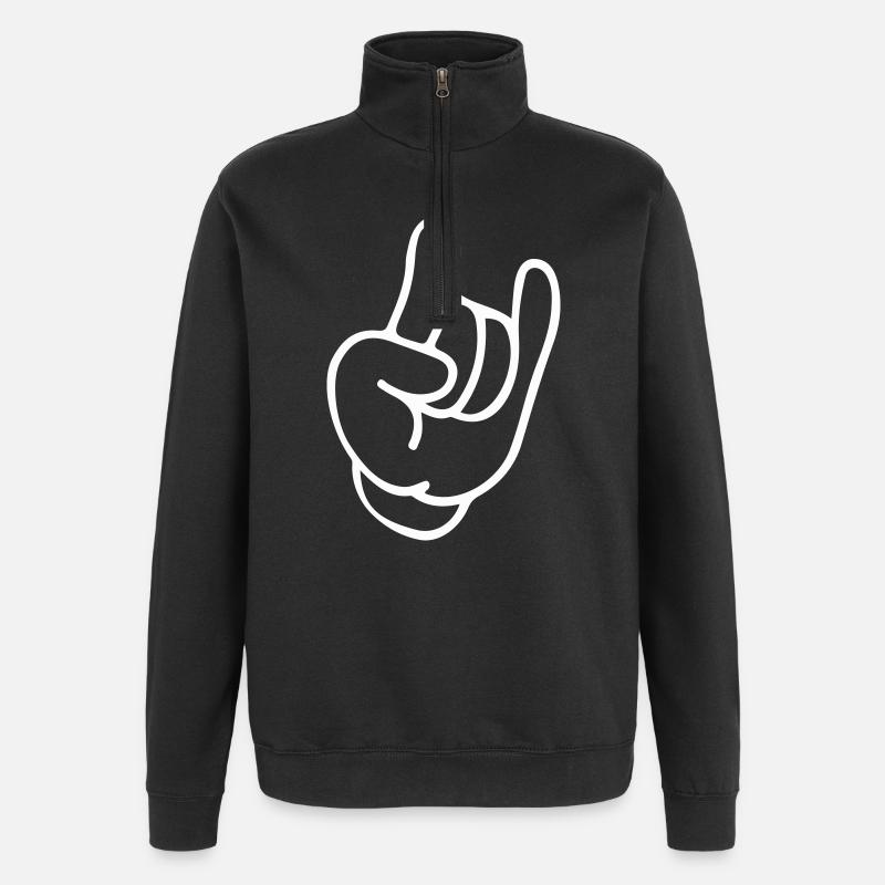 Rockhand Silhouette Motiv - Quarter-Zip-Sweatshirt - Schwarz