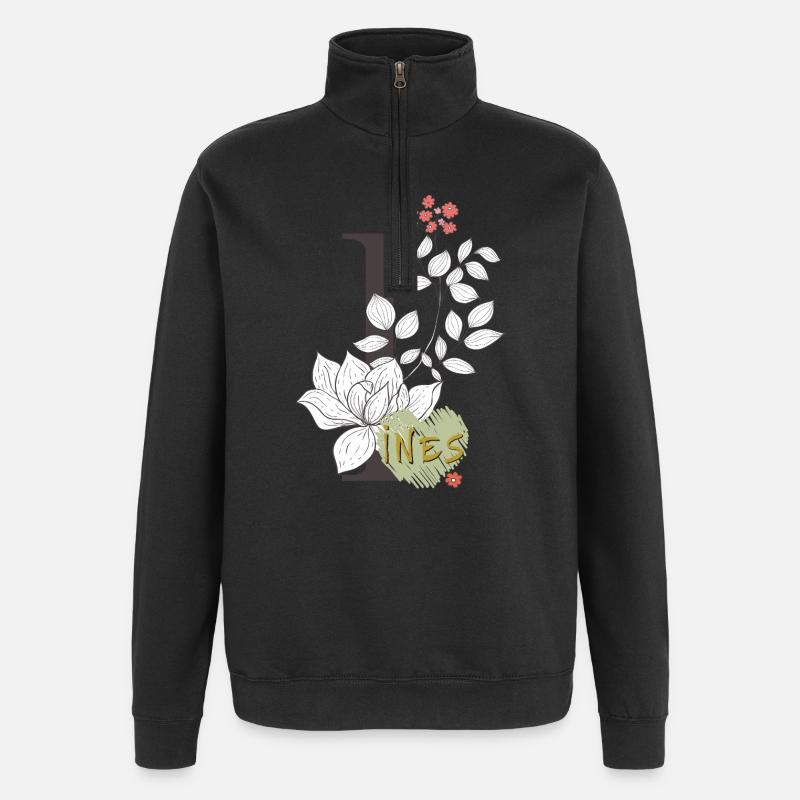 Buchstabe I Ines  - Quarter-Zip-Sweatshirt - Schwarz