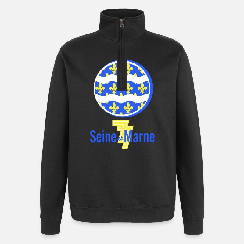 Logo seine et marne 77 - Sweat à zip 1/4 - noir