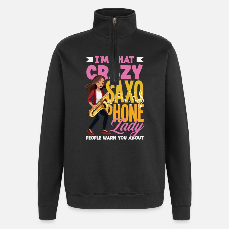 Saxophone - Sweat à zip 1/4 - noir