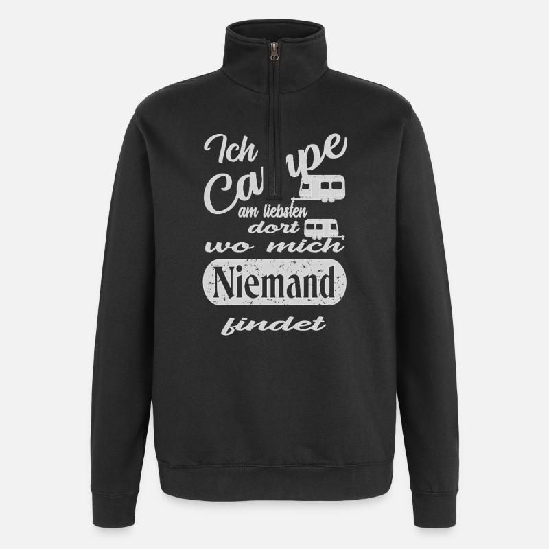 Camping - Sweat à zip 1/4 - noir