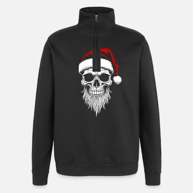 Skull Santa Noël - Skull - Sweat à zip 1/4 - noir
