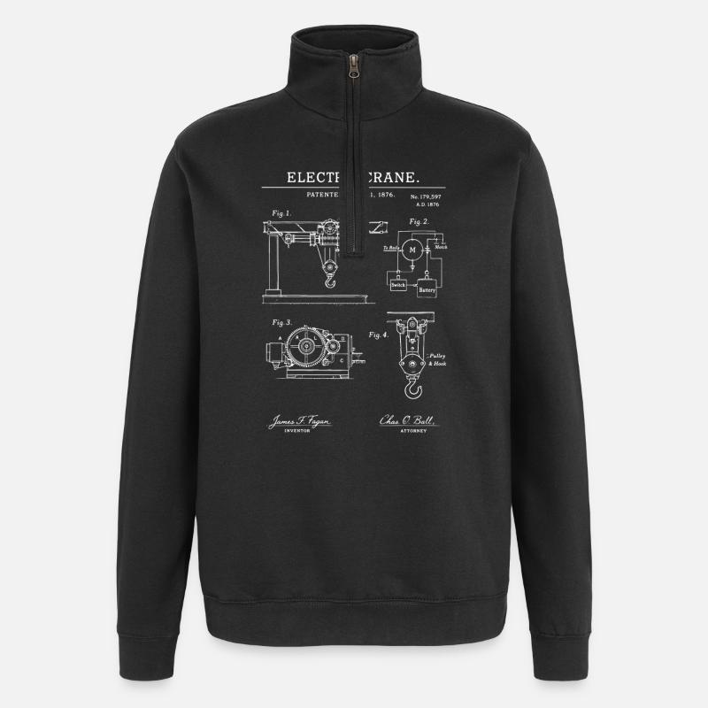 Plan directeur de la grue industrielle - Sweat à zip 1/4 - noir