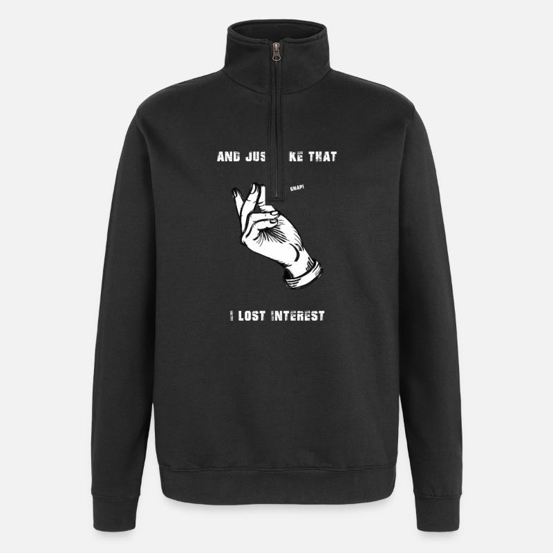Signe de main perdu d’intérêt - Sweat à zip 1/4 - noir
