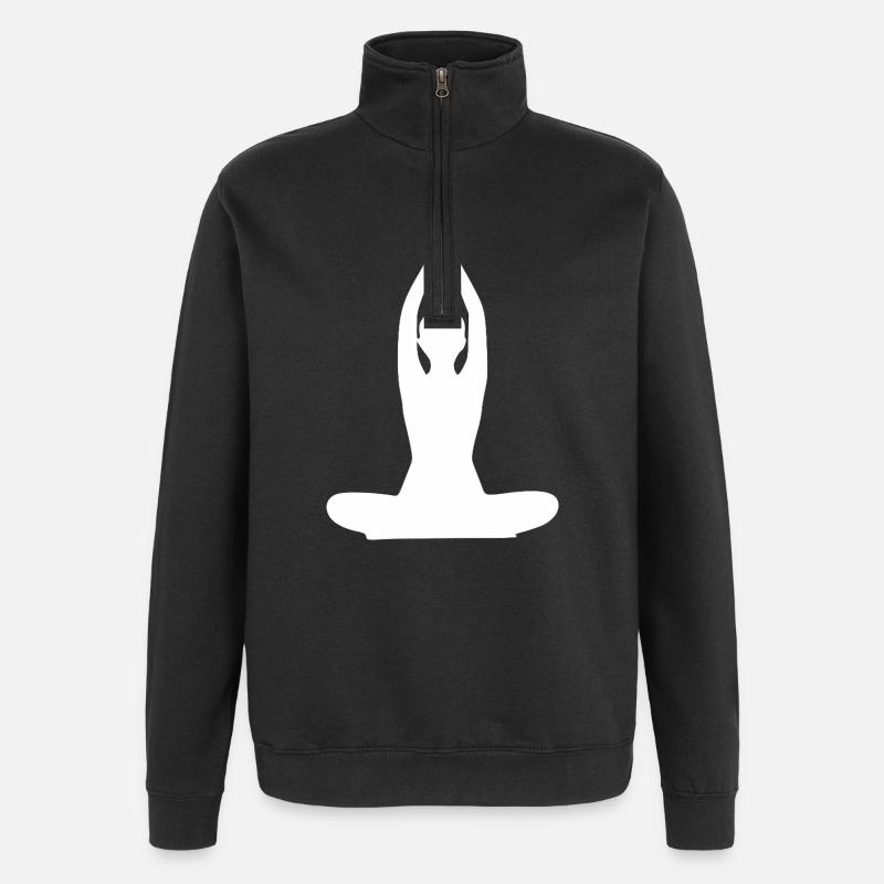 Yoga Silhouettes Méditation Blanche - Sweat à zip 1/4 - noir