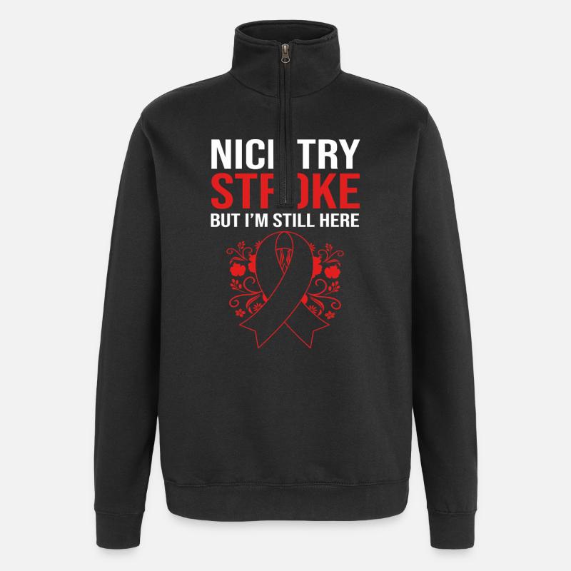 Schlaganfall Hirnschlag - Quarter-Zip-Sweatshirt - Schwarz