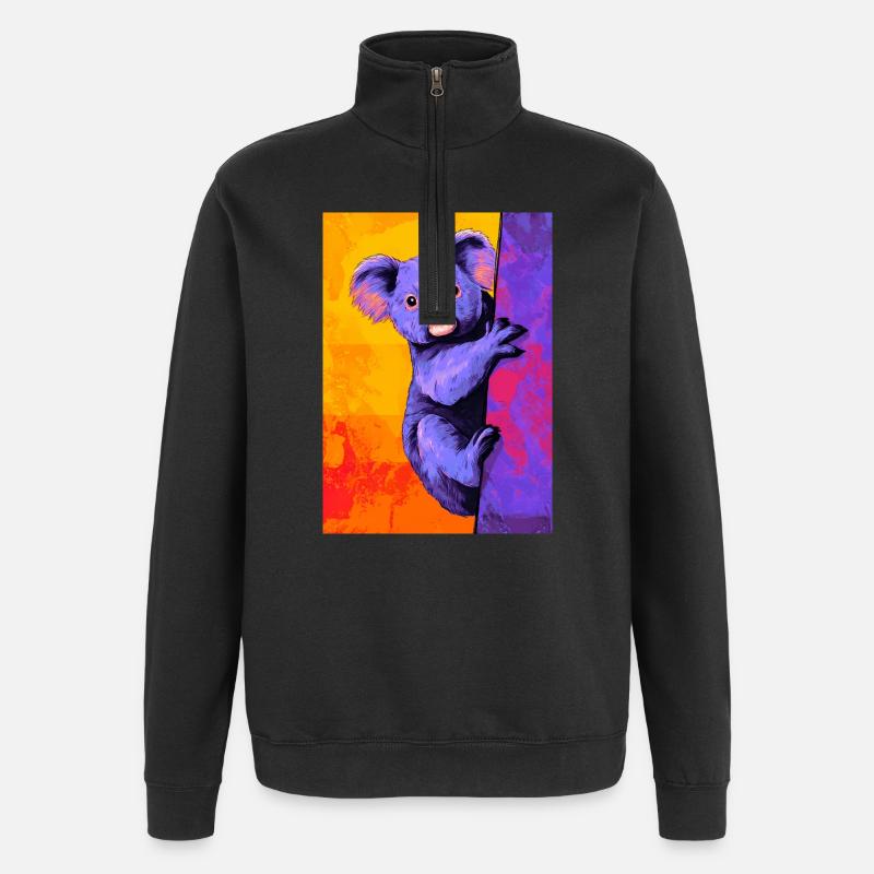Koala - Quarter-Zip Sweatshirt - black