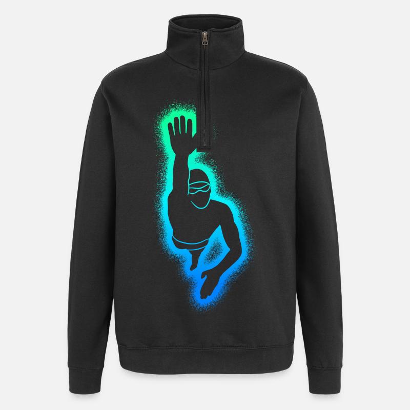 Natation Natation Nageurs masculins garçons - Sweat à zip 1/4 - noir