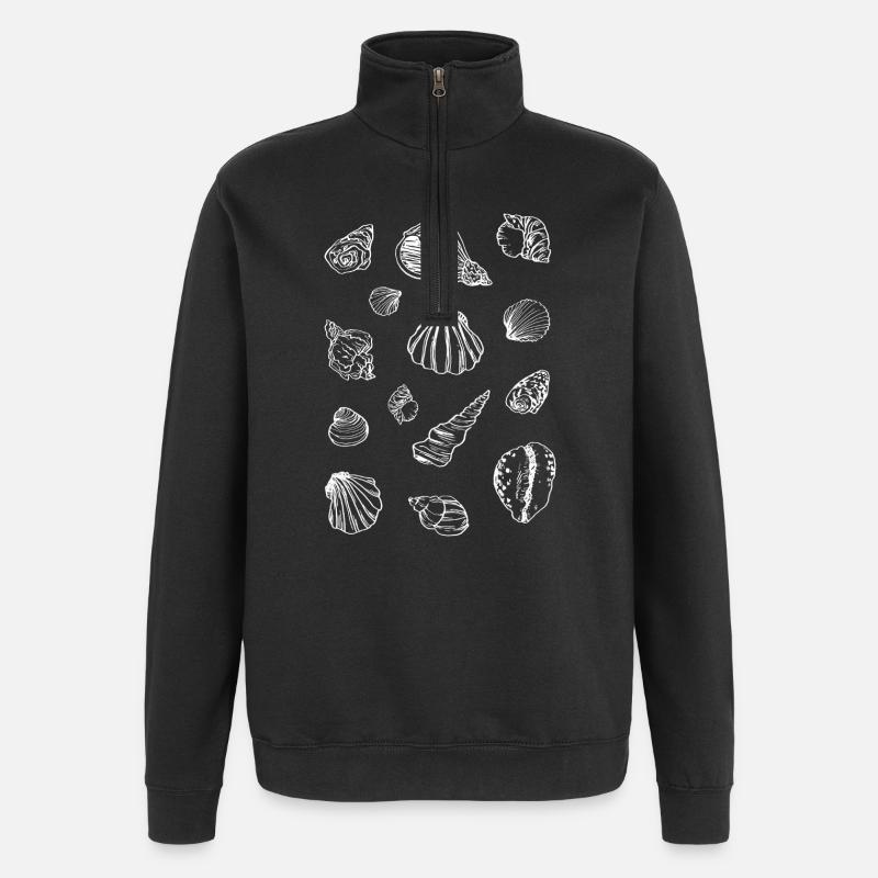 MUSCHELN - Quarter-Zip-Sweatshirt - Schwarz
