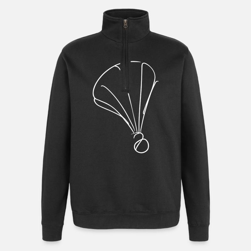 Badminton Drawing - Quarter-Zip Sweatshirt - black