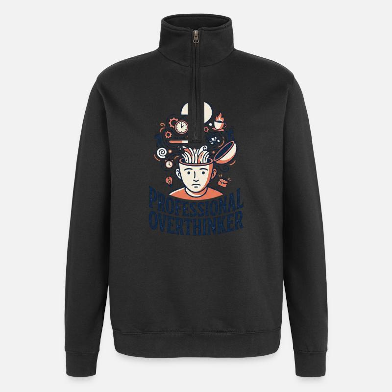 Profi Overthinker - Quarter-Zip-Sweatshirt - Schwarz