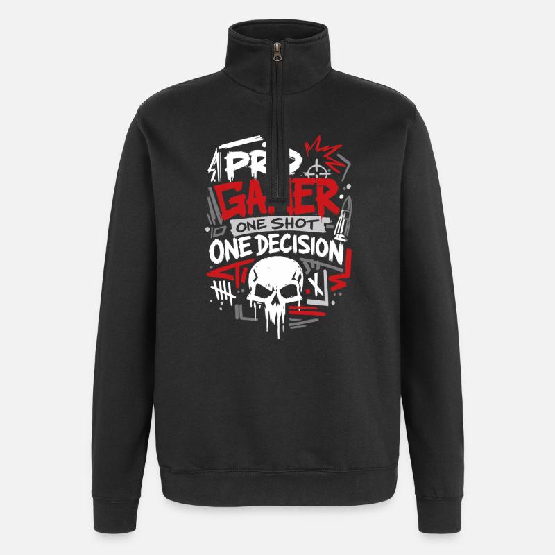Aim Focus Destroy Gamer - Quarter-Zip Sweatshirt - black