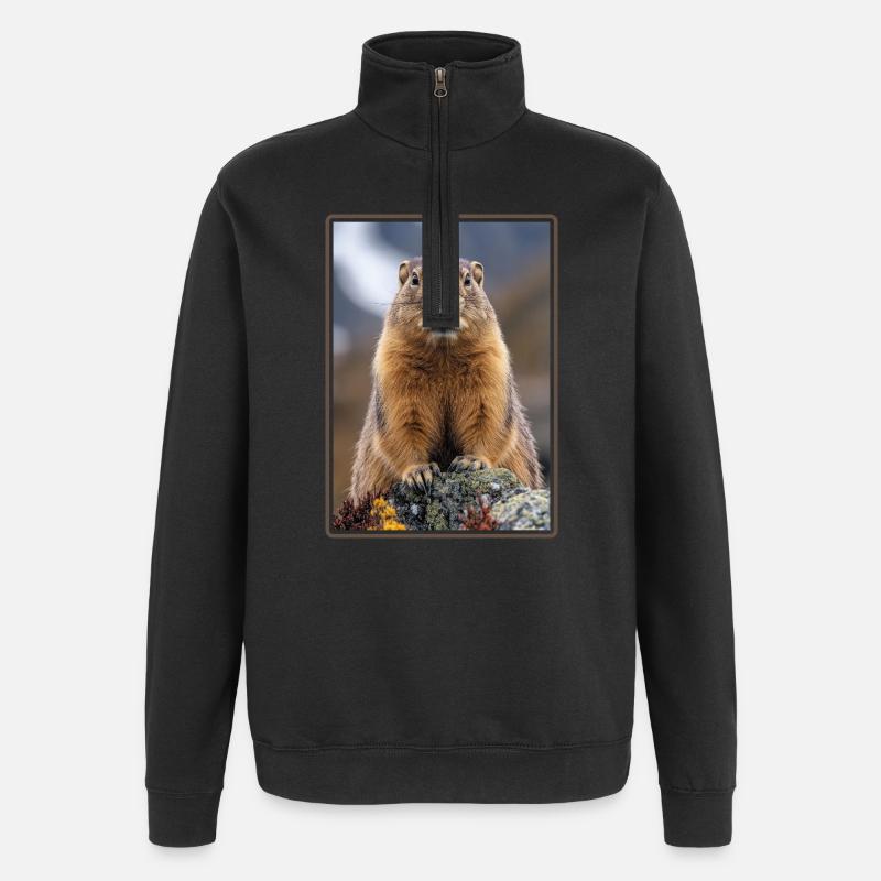 Marmottes Marmotte - Sweat à zip 1/4 - noir