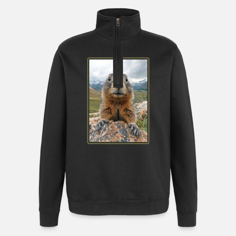 Marmottes Marmotte - Sweat à zip 1/4 - noir