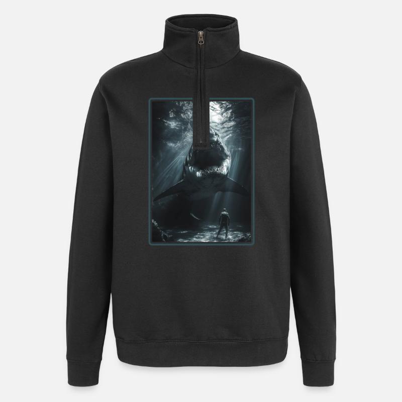 Requins Requin - Sweat à zip 1/4 - noir