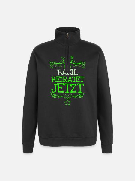 Basil - Quarter-Zip-Sweatshirt - Schwarz