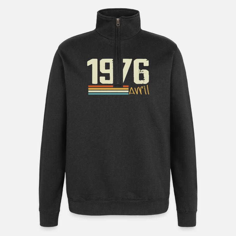 Né en avril 1976 - Sweat à zip 1/4 - noir