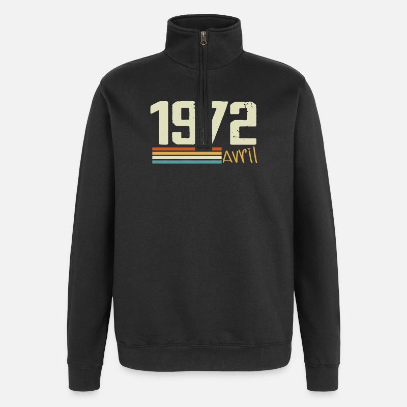 Born in April 1972 - Quarter-Zip Sweatshirt - black