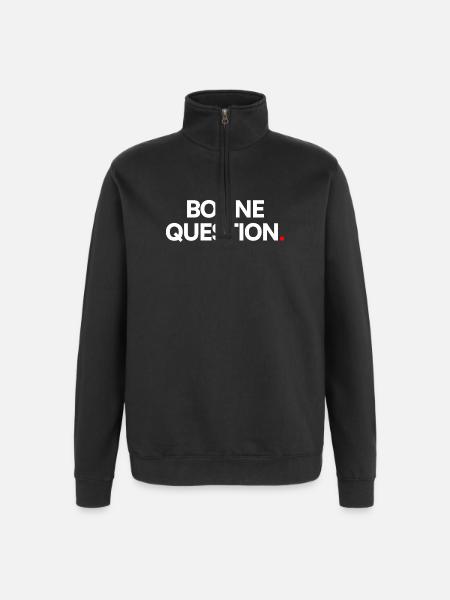 Bonne question - Sweat à zip 1/4 - noir