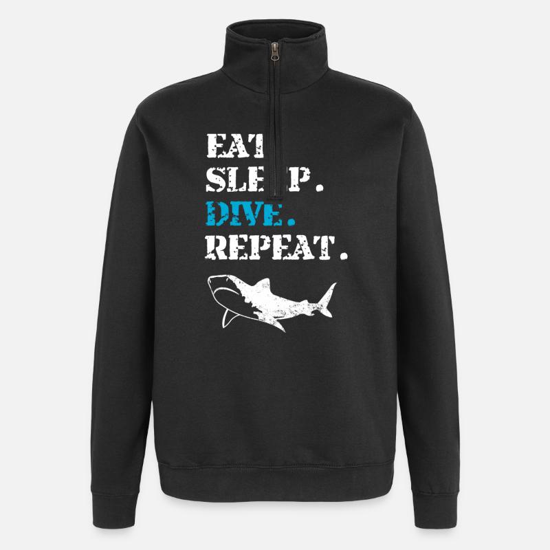 Plongeurs plongeurs - Sweat à zip 1/4 - noir