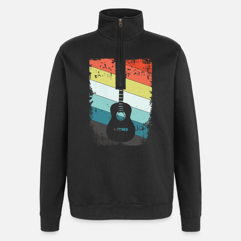 Guitare - Sweat à zip 1/4 - noir