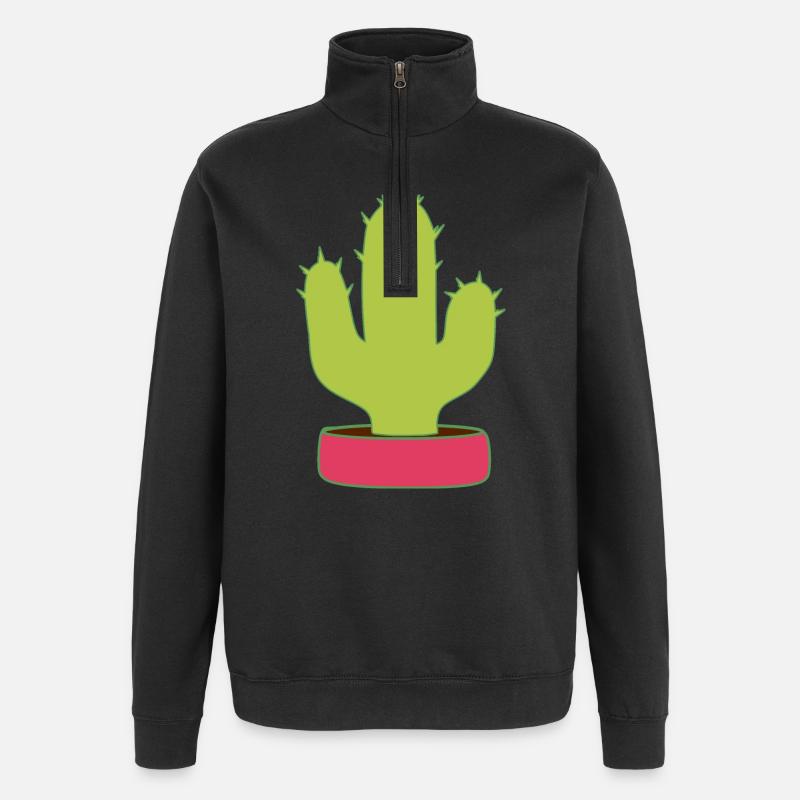 Cactus, Cactus, Plantes Succulentes, Plante - Sweat à zip 1/4 - noir