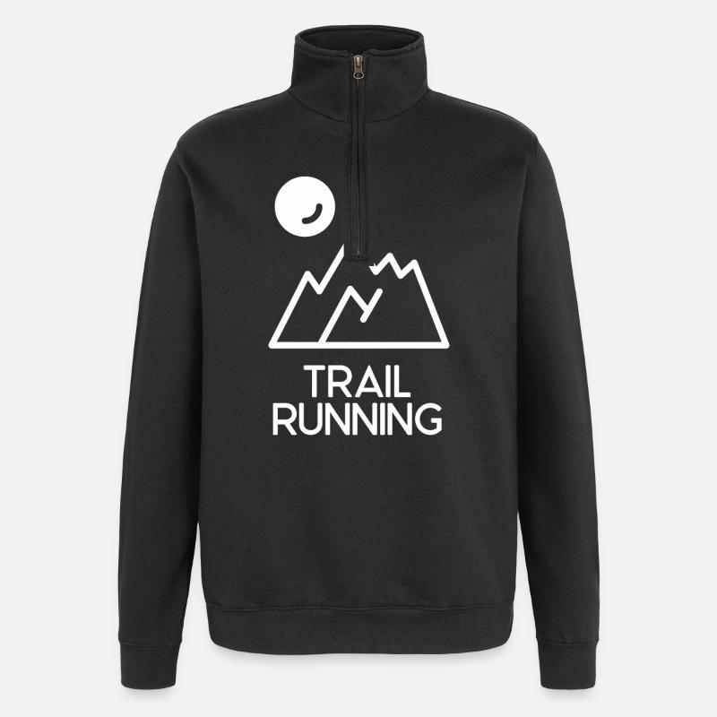 Trailrunning - Quarter-Zip-Sweatshirt - Schwarz