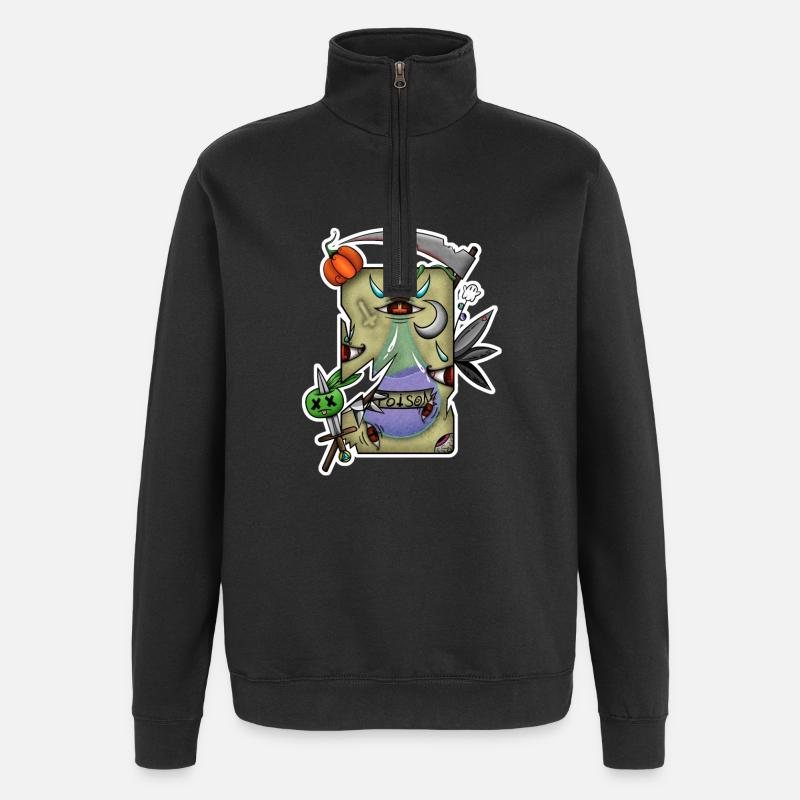 Tarot Poison Halloween ! - Sweat à zip 1/4 - noir