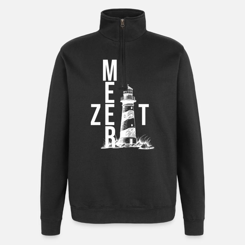 Meer Zeit - Quarter-Zip-Sweatshirt - Schwarz