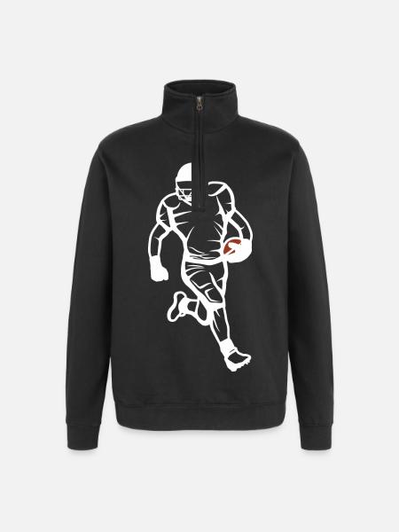 Footballer Drawing - Quarter-Zip Sweatshirt - black