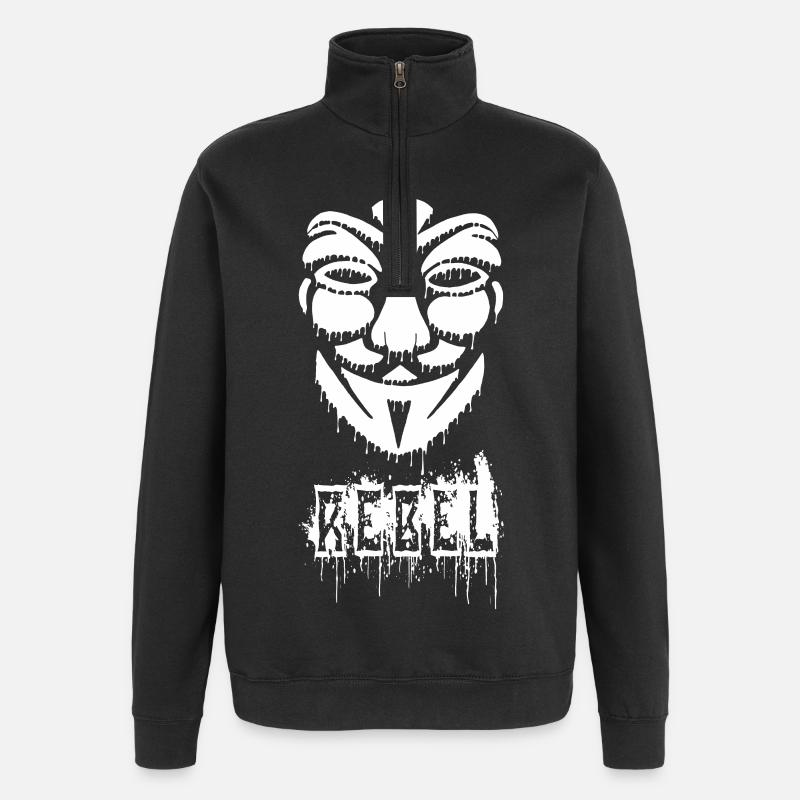 Anonymous graffiti - Quarter-Zip Sweatshirt - black