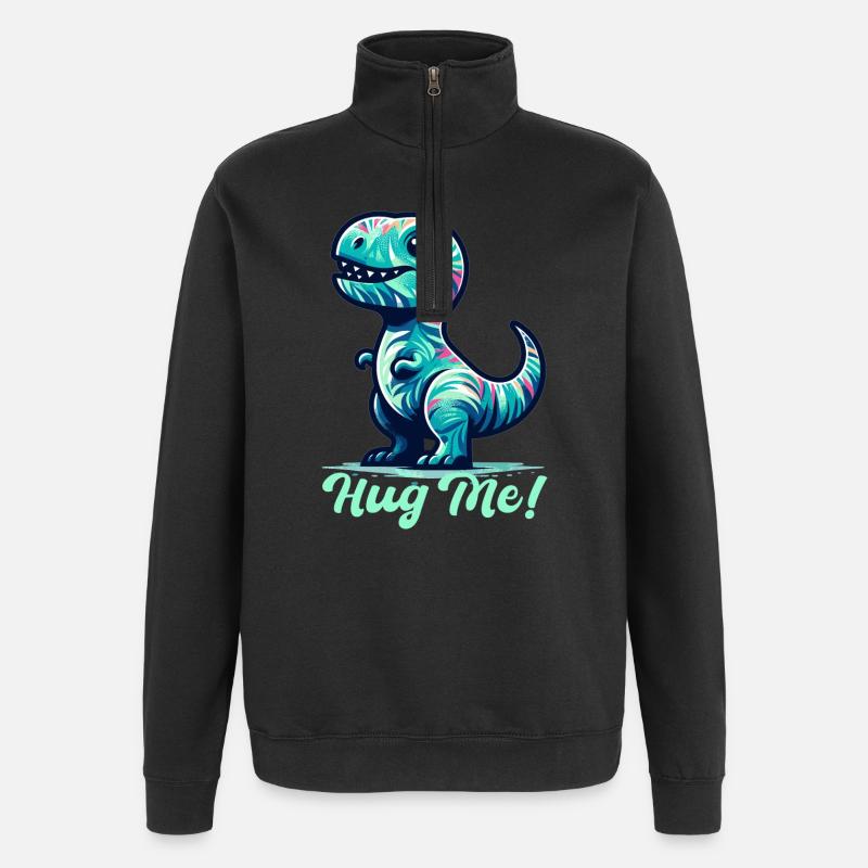 T-Rex Hug Me Cadeau Câlin - Sweat à zip 1/4 - noir