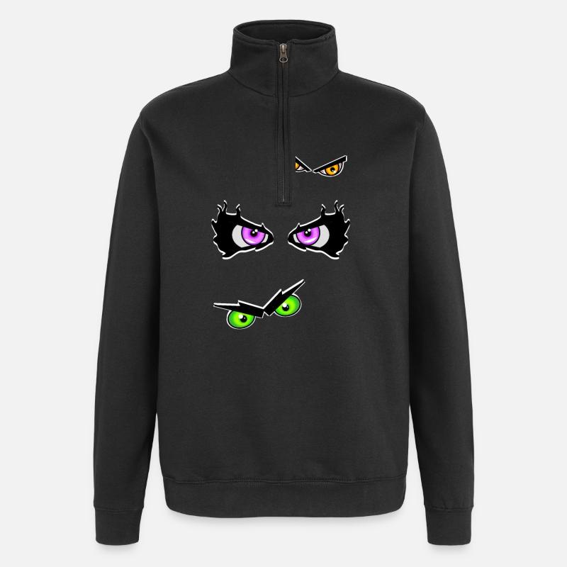 Les yeux d’Halloween sont maléfiques - Sweat à zip 1/4 - noir
