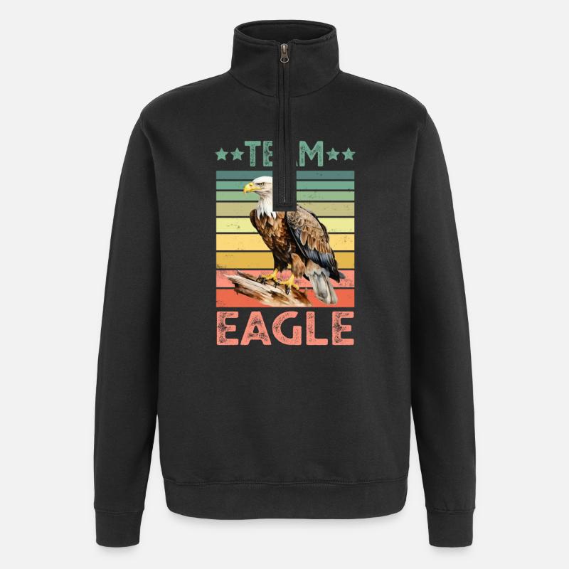 Eagle Bald Eagle - Quarter-Zip Sweatshirt - black