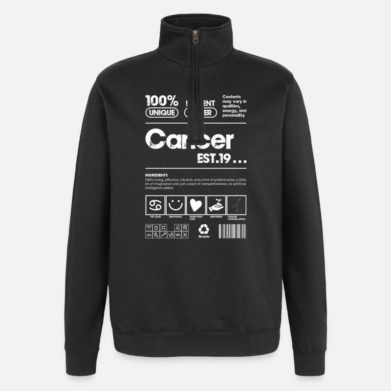Krebs Wasser Sternzeichen Emblem - Quarter-Zip-Sweatshirt - Schwarz