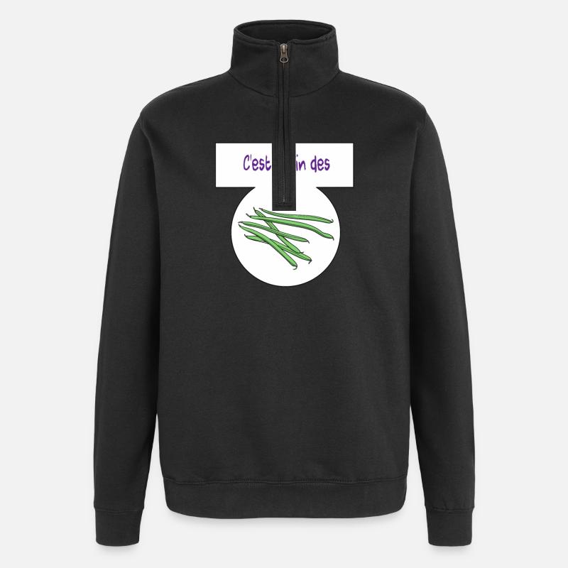 C'est la fin des haricots - Sweat à zip 1/4 - noir