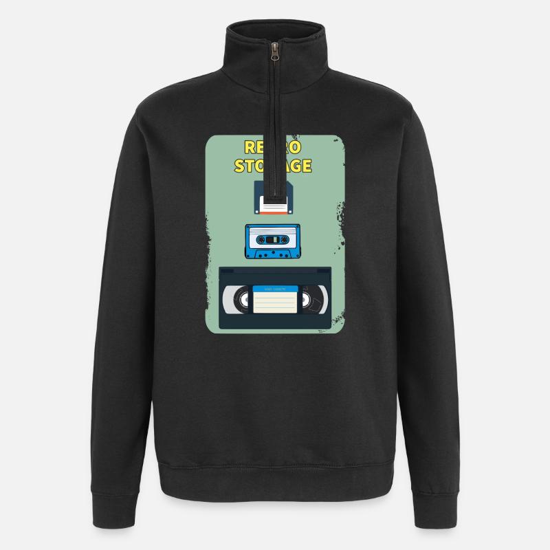 Retro storage - Sweat à zip 1/4 - noir