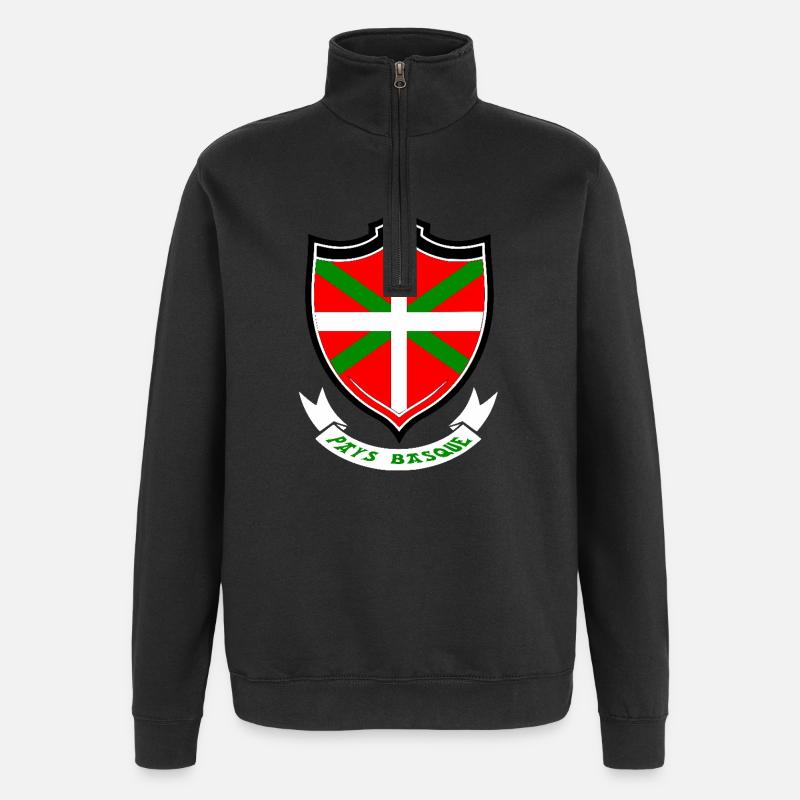 Baskenland - Quarter-Zip-Sweatshirt - Schwarz