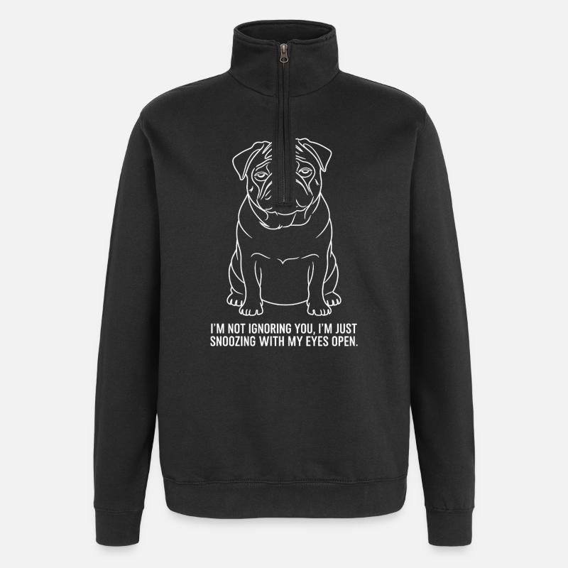 Dozing with your eyes open - Quarter-Zip Sweatshirt - black