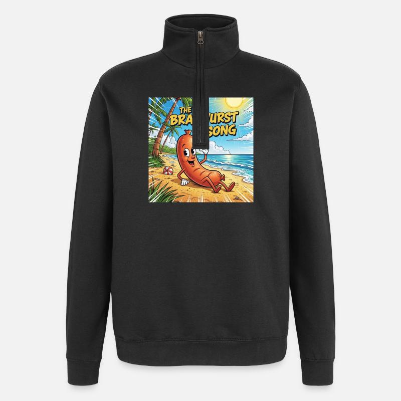 La chanson Bratwurst - Sweat à zip 1/4 - noir