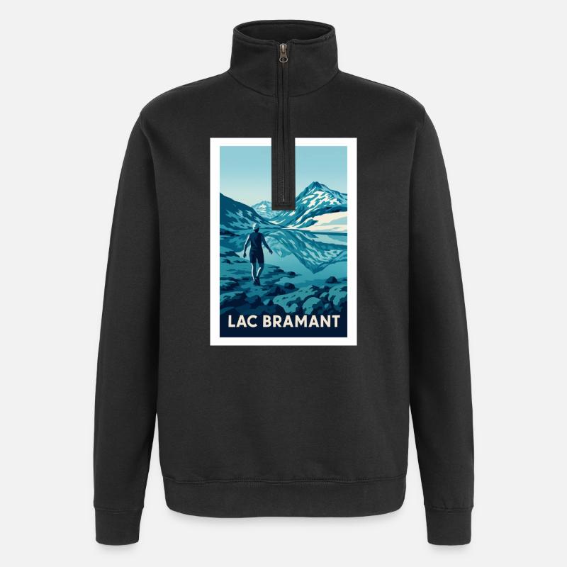 Lac Bramant Randonnée Alpine - Sweat à zip 1/4 - noir