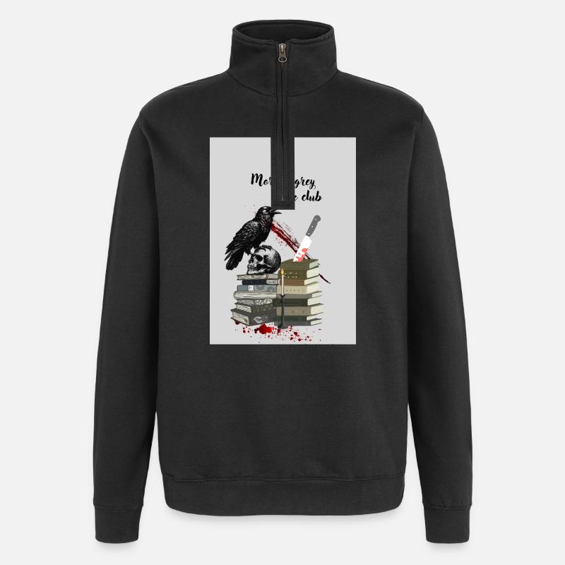 Club de lecture Moral Gray - Sweat à zip 1/4 - noir