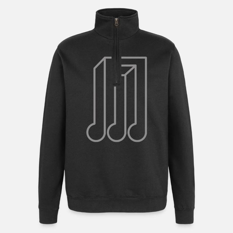 Illusion 3D Tactile Géométrique Illusion Optique - Sweat à zip 1/4 - noir